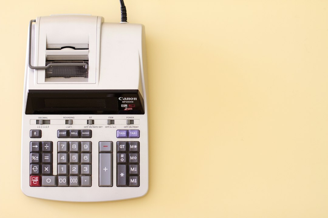 Calculator on a desk for working out home costs