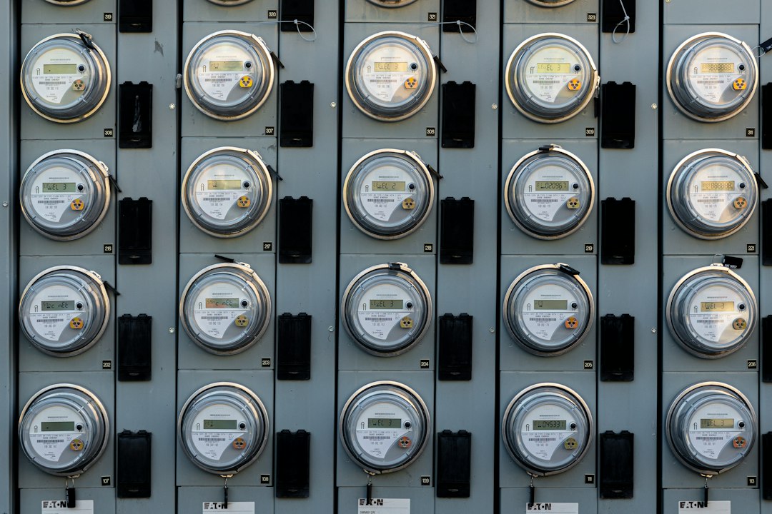 Residential electric meter on a wall