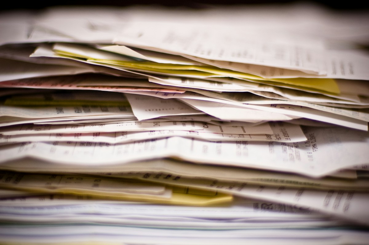 Itemized medical billing paperwork and financial documents