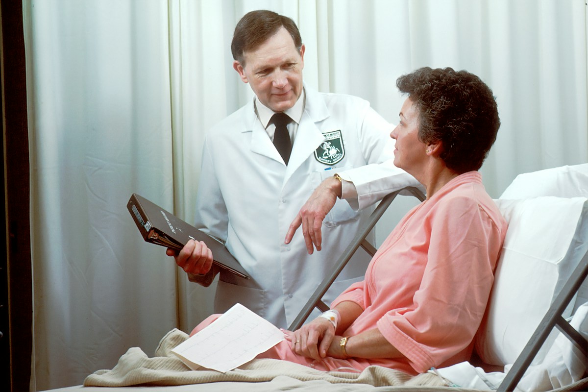 Patient discussing healthcare questions with a medical professional