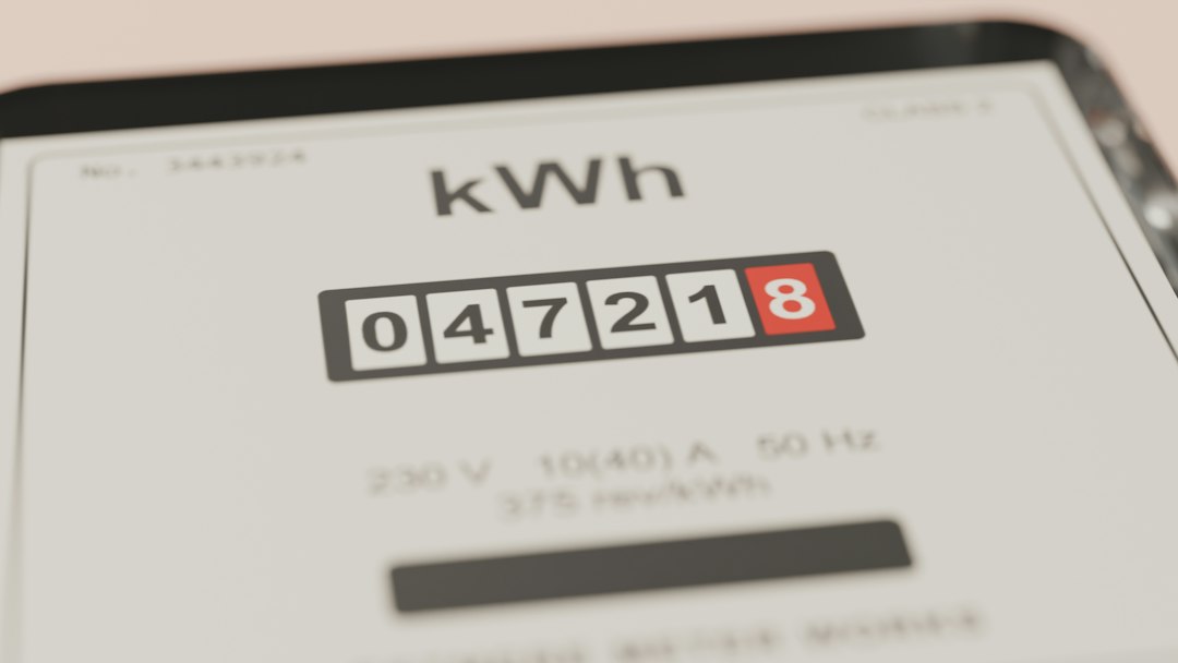 Close-up of a kilowatt-hour electricity meter